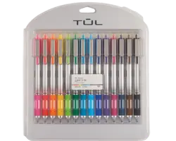 TUL Retractable Gel Pens, Bullet Point, 0.7 mm, Gray Barrel, Assorted Standard And Bright Ink Colors, Pack Of 14