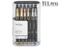 TUL® GL Series Retractable Gel Pens, Medium Point, 0.7 mm, Black Barrel, Black Ink